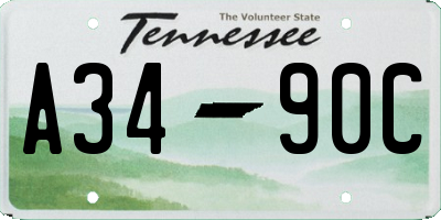 TN license plate A3490C