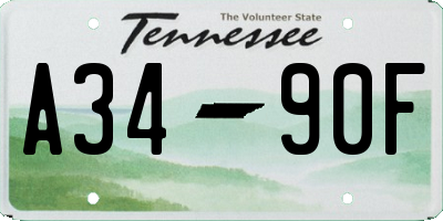 TN license plate A3490F