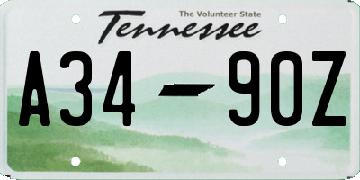 TN license plate A3490Z