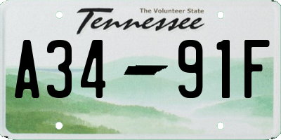 TN license plate A3491F
