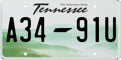 TN license plate A3491U