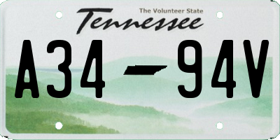 TN license plate A3494V