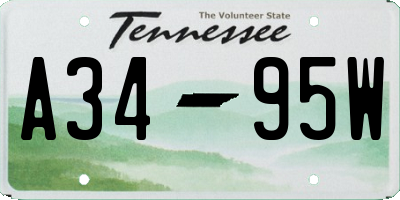 TN license plate A3495W