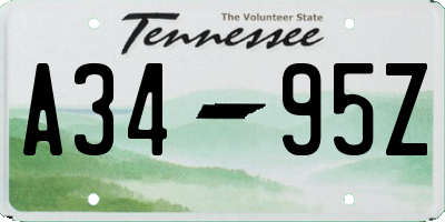 TN license plate A3495Z