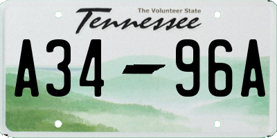 TN license plate A3496A