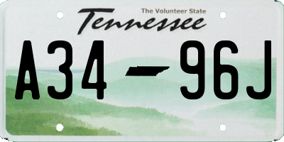 TN license plate A3496J