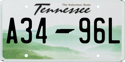 TN license plate A3496L