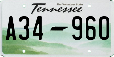 TN license plate A3496O