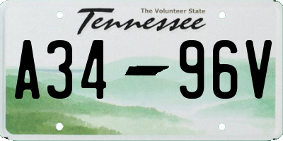TN license plate A3496V