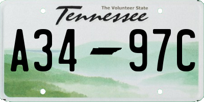 TN license plate A3497C
