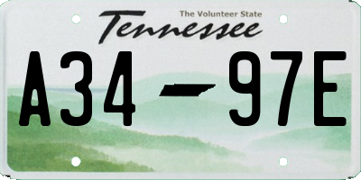 TN license plate A3497E