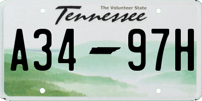 TN license plate A3497H