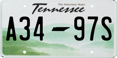 TN license plate A3497S