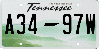 TN license plate A3497W