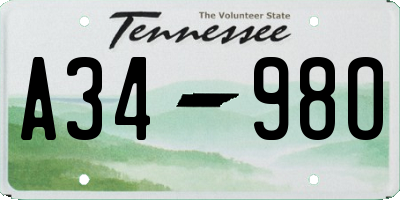 TN license plate A3498O