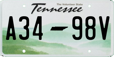 TN license plate A3498V