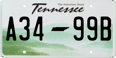 TN license plate A3499B