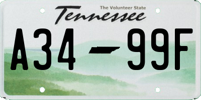 TN license plate A3499F