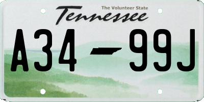 TN license plate A3499J