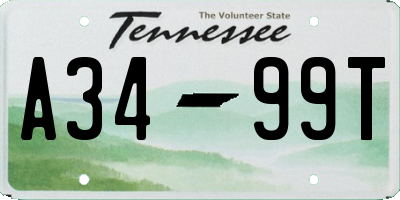 TN license plate A3499T