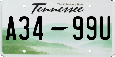 TN license plate A3499U