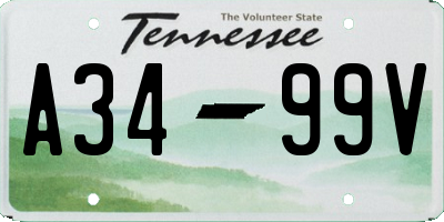 TN license plate A3499V