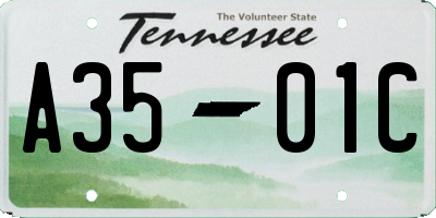 TN license plate A3501C