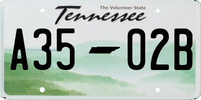 TN license plate A3502B
