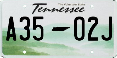 TN license plate A3502J