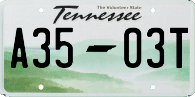 TN license plate A3503T