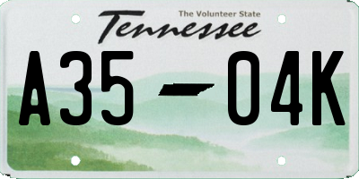 TN license plate A3504K