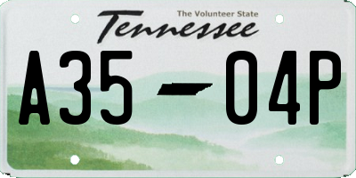 TN license plate A3504P