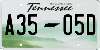 TN license plate A3505D