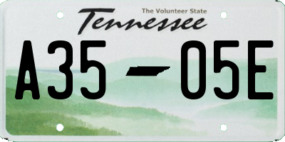 TN license plate A3505E