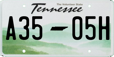 TN license plate A3505H