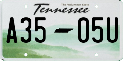 TN license plate A3505U