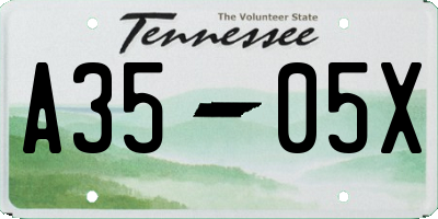 TN license plate A3505X