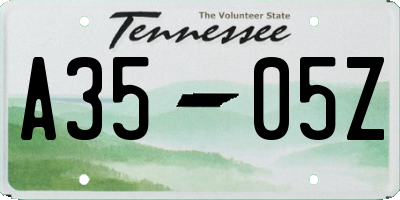 TN license plate A3505Z