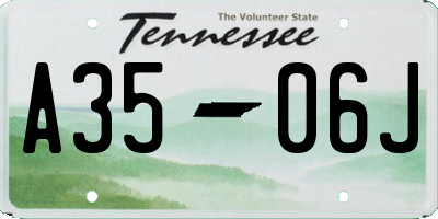 TN license plate A3506J