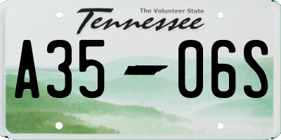 TN license plate A3506S