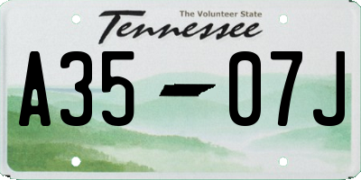TN license plate A3507J
