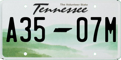 TN license plate A3507M