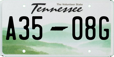 TN license plate A3508G