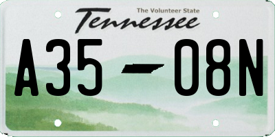 TN license plate A3508N