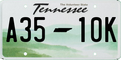 TN license plate A3510K