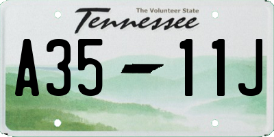 TN license plate A3511J
