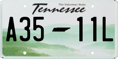 TN license plate A3511L