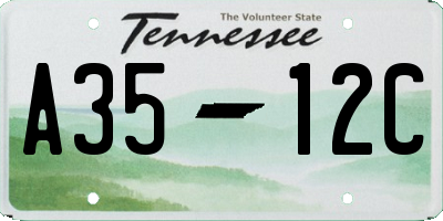 TN license plate A3512C