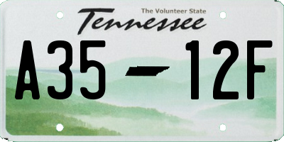 TN license plate A3512F
