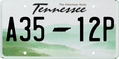 TN license plate A3512P